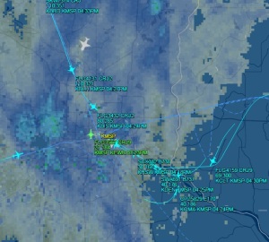 map of jets flying into and out of MSP airport