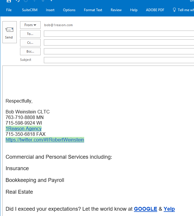 how to add custom signature in office 365 outlook email for a client