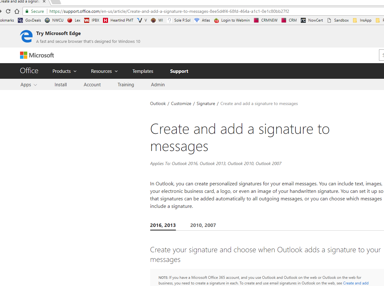 how do i add a signature to my office 365 outlook email