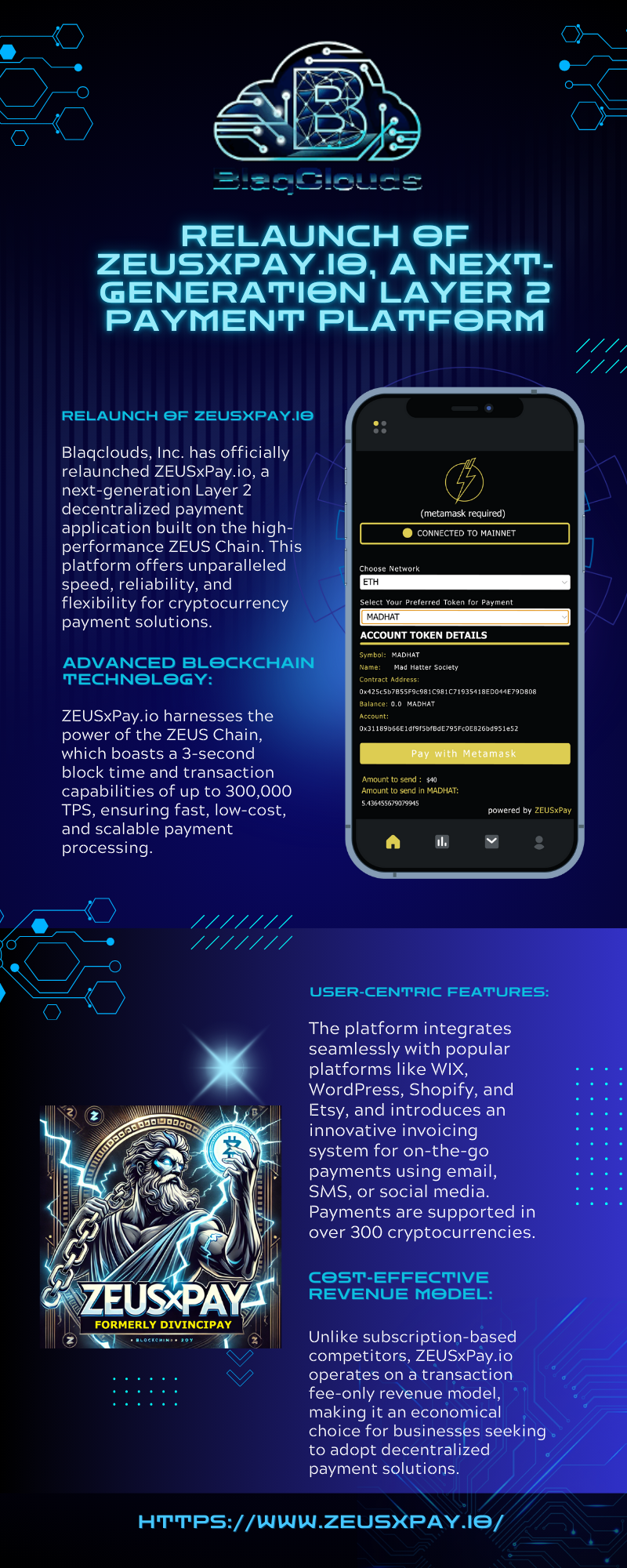 relaunch-of-zeusxpay-io-a-next-generation-layer-2-payment-platform Blaqclouds, Inc. Announces the Relaunch of ZEUSxPay.io, a Next-Generation Layer 2 Payment Platform