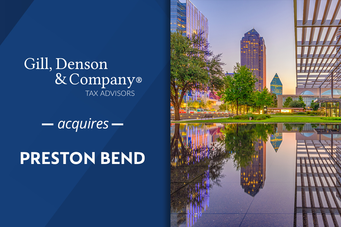 Gill-Denson_Preston-Bend Gill, Denson & Company Acquires Preston Bend Property Tax Consulting Business, Expanding Dallas Presence