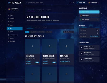 the-alley-nft-collection BLAQclouds, Inc. Announces the Expanded Launch of ApolloNFT Marketplace and Upcoming V2 Release of theAlley SocialFi Platform
